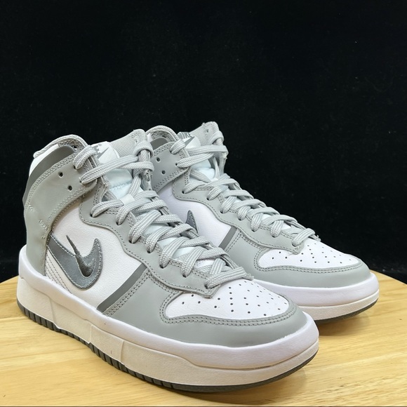 WMNS Nike Dunk High Up Light Smoke Grey White Silver DH3718-106 Women's 6.5 - Picture 8 of 10